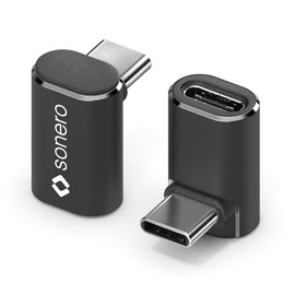 Sonero USB-C Stecker auf 90° Winkel USB-C Buchse (1er), Adapter, USB-C Adapter, 40Gbps, 240W, 8K60Hz, Aluminium Gehäuse, schwarz
