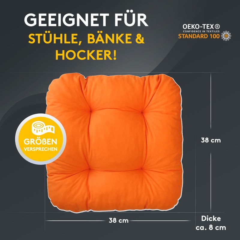 Lileno Home Chair Cushion, 38 x 38 x 8 cm