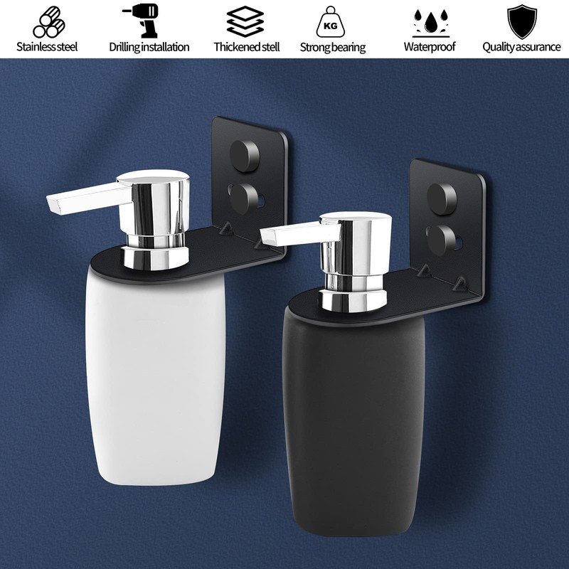 SHTCSZBA Adhesive Shower Bottle Holder, Non-Drilling Soap Bottle Dispenser Holder