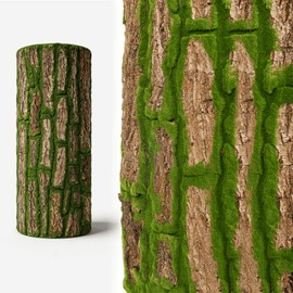 NAHARO 2PCS Artificial Moss Bark Roll – 15.8" x 11.8" Cuttable Faux Tree Bark for Columns, Pipes & Walls, DIY Garden, Reptile Habitat & Indoor Decor