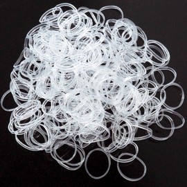 Xiufortion 1000-Pack Mini High Elasticity Clear Soft Rubber Bands Mini Hair Elastics for DIY storage Children Hairstyle Ponytail Dreadlock （transparent）