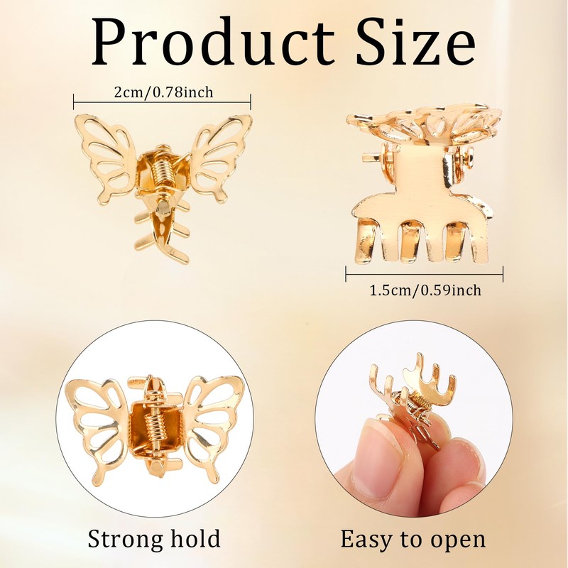 Butterfly Hair Clips, Mini Claw Clips for Daily Hairstyle Making