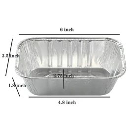 Waytiffer 100 Pack 1Lb mini Loaf Pans Heavy Duty Disposable Aluminum Foil Bread Tins Standard Size 6" X 3.5" X 2.5" Oven Safe Sturdy Small Bread Tin Pans 1 Pound Loaf Pans