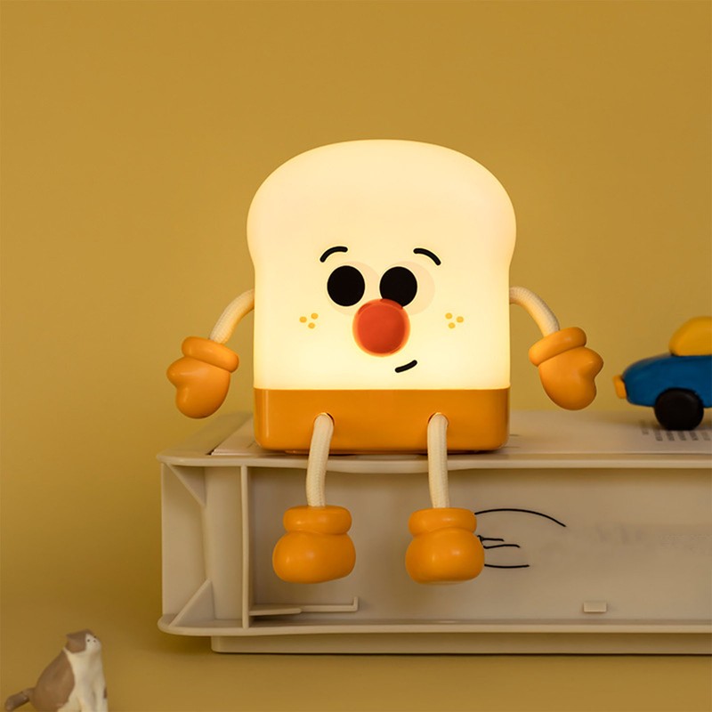 USB Charging Cartoon Light Phone Holder Toast Shape Bedroom Bedside