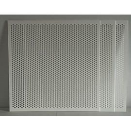 3 Pack-2'x2' White Plastic Perforated Tile with 3/8" Holes