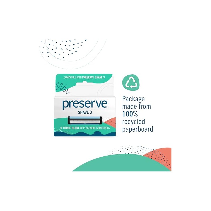 PRESERVE Triple Blade Refills, 4 CT