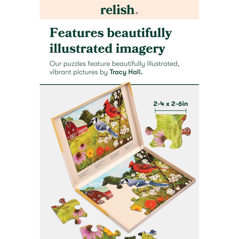 Relish Large Piece Puzzles for Seniors, 13 Piece Summer Birds