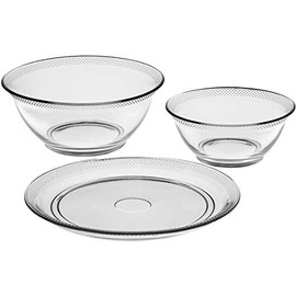 Anchor Hocking Bowls & Platter Hobnail Serving Dishes, 3 Piece Set, Dishwasher Safe Glass