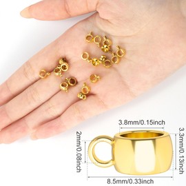 Joez Wonderful 300pcs Links Bail Beads, Hypoallergenic Alloy Column Spacer Beads, Gold Silver Connector Tube Charm for Jewelry Making DIY Bracelet Necklace Craft Accessories