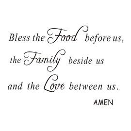 HOMSFOU Family God Home Decor Blessing Amen Quote Wall Decal for Kitchen Removable PVC