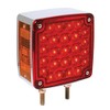 Square Chrome LED Pedestal Lights (Red/Amber) - Double Post, Left
