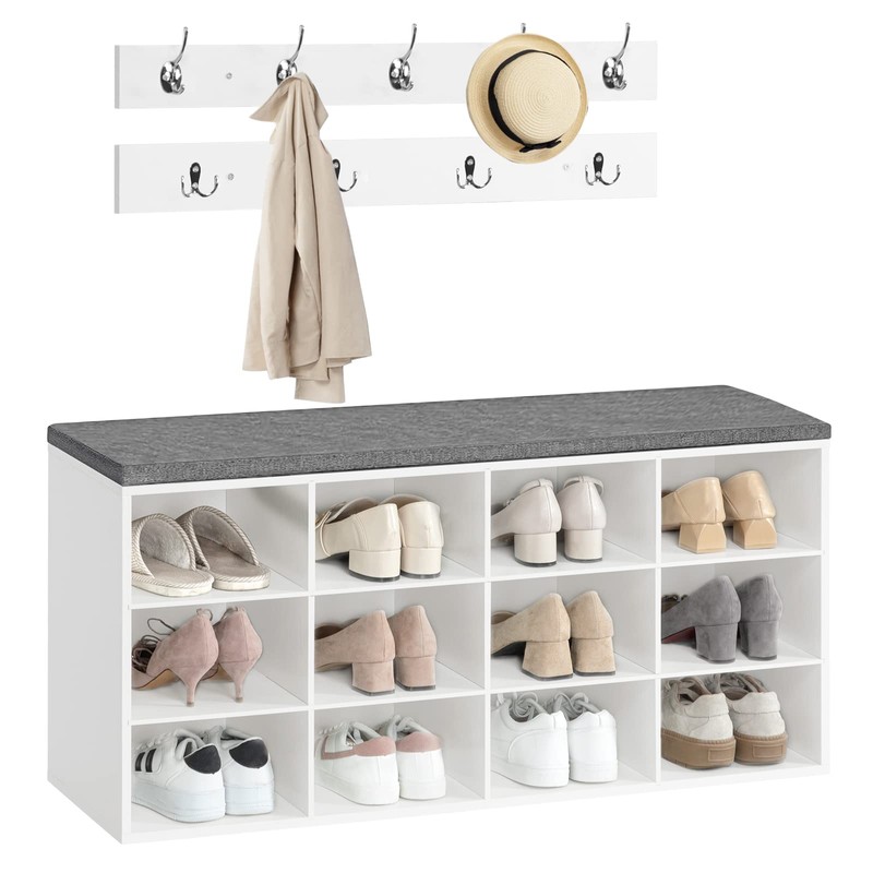 HOOBRO Shoe Storage Bench with Cushion, 39.4" L Entryway Bench