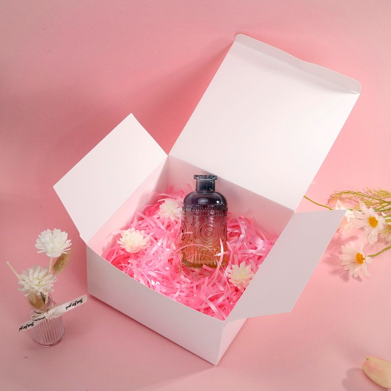 White Gift Boxes 50 Pack 8x8x4 Inches Kraft Small Paper