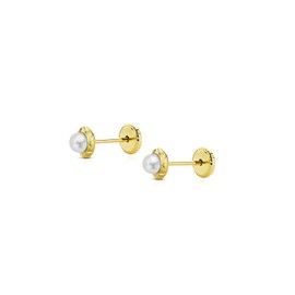 Monde Petit T1765P -18 K Yellow Gold Baby Earrings