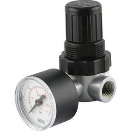 Fittingteile Mini Compressed Air Regulator – Pre-Pressure Dependent – 450 l/min – Pressure Regulator with Pressure Gauge (Thread: G 1/8 Inch – Pressure Control Range: 0.5-10 bar)