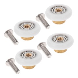 Mipcase 4pcs Glass Shower Door Rollers with Round Groove Nylon Bearing Pulley Wheel Durable Replacement Parts for Bathroom and Shower Rooms Sleek Design for Smooth Gliding
