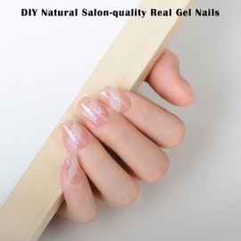 Semi Cured Gel Nail Strips, Gel Nail Polish Stickers Works with Any Nail Lamps Salon-Quality Long Lasting UV Gel Wraps for Women (Rebecca Q04)