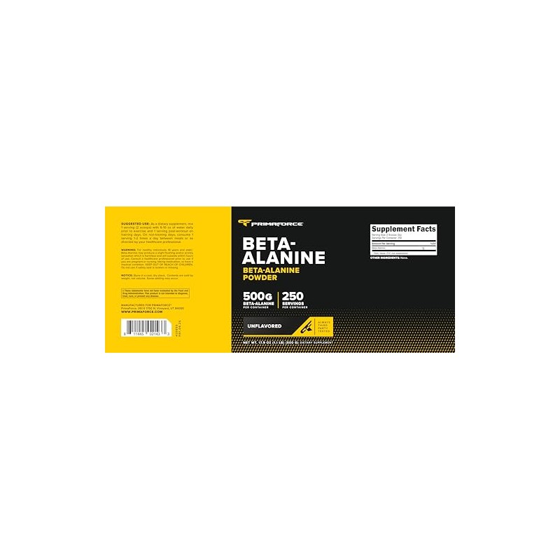 Primaforce- ?Beta Alanina en Polvo 500 Gramos (1.1lbs) Sin Sabor