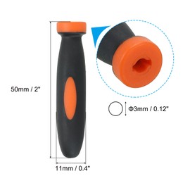 PATIKIL 2 Inch Rubber File Handle, 5 Pack File Cutting Tool File Round Handle Replacement Accessories for 0.12" Diameter Round Handle File, Orange Black