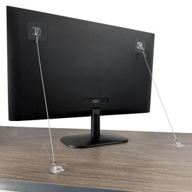 SPNKMJUJ 6 Pack Adjustable 50" Stainless Steel TV Safety Straps for Flat Screen, No Drill Anti Tip Furniture Anchors, Furniture Wall Anchors for Baby Proofing, TV Earthquake Straps (Square)