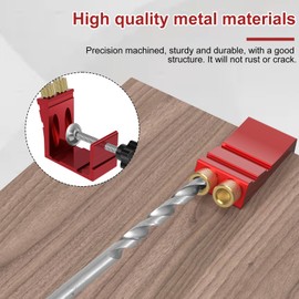 Pocket Hole Jig Kit with 3 Drill Guides – 15° Pocket Screw System for Precise Wood Joinery – Portable DIY Tool & Carpentry Locator for Accurate Pocket Holes