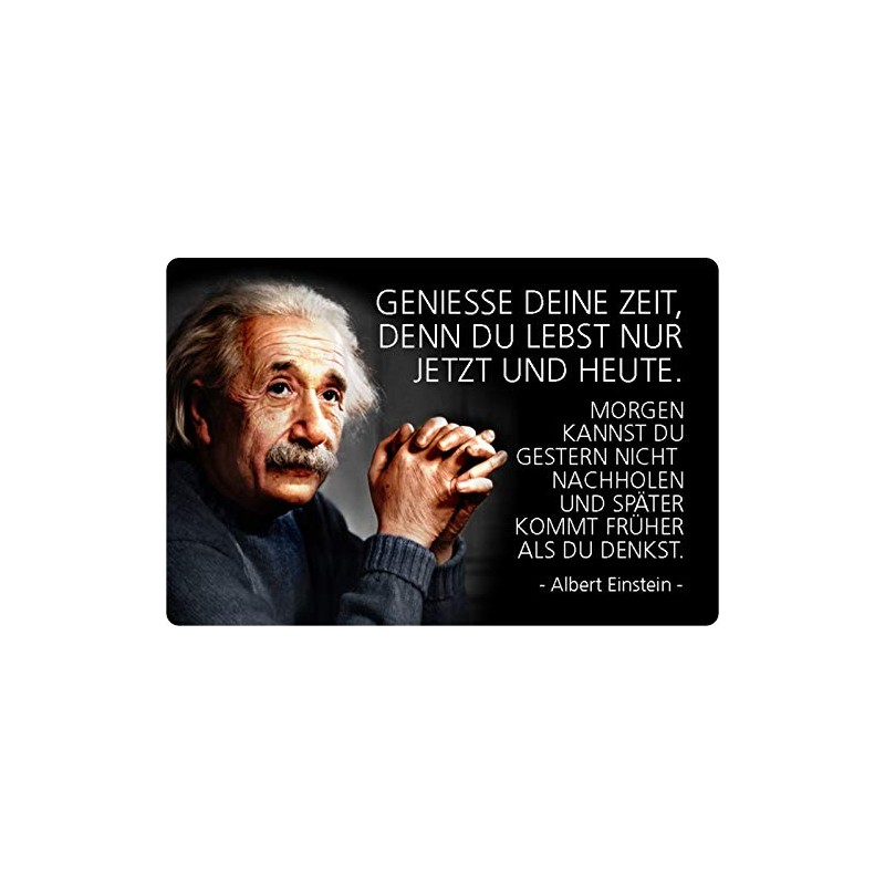 Schatzmix Tin Sign saying Albert Einstein enjoy the time metal