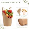 100 Set 12 oz Brown Kraft Charcuterie Cups with Sticks,