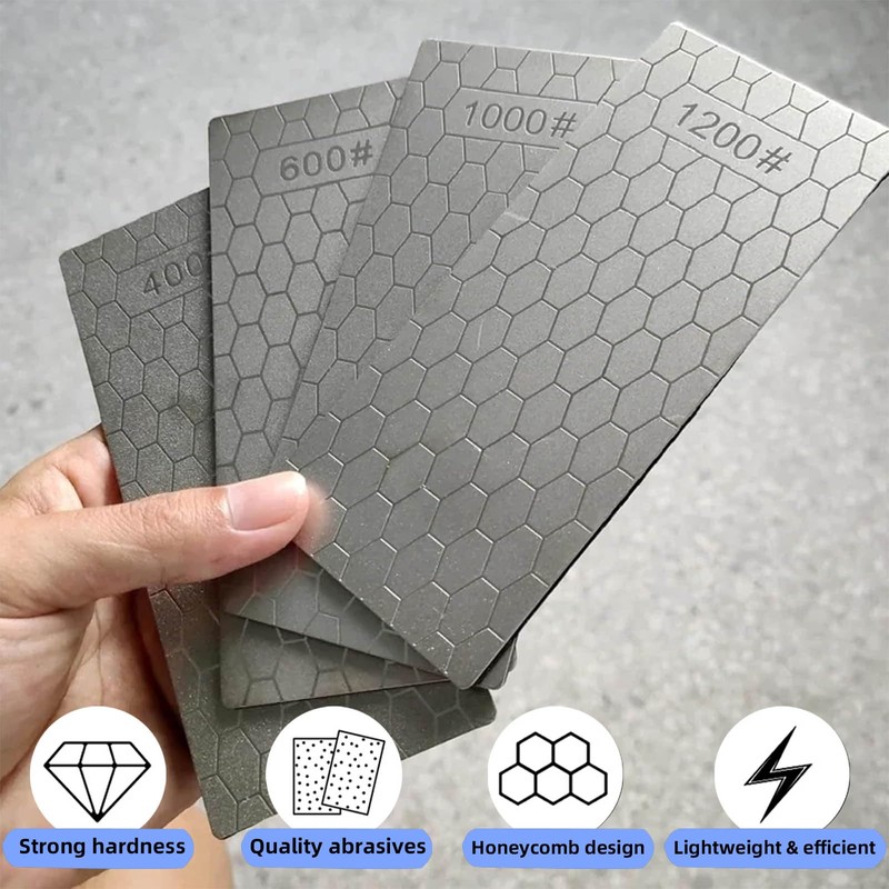 Diamond Sharpening Stone, Honeycomb Surface Plate with Non-slip Base for
