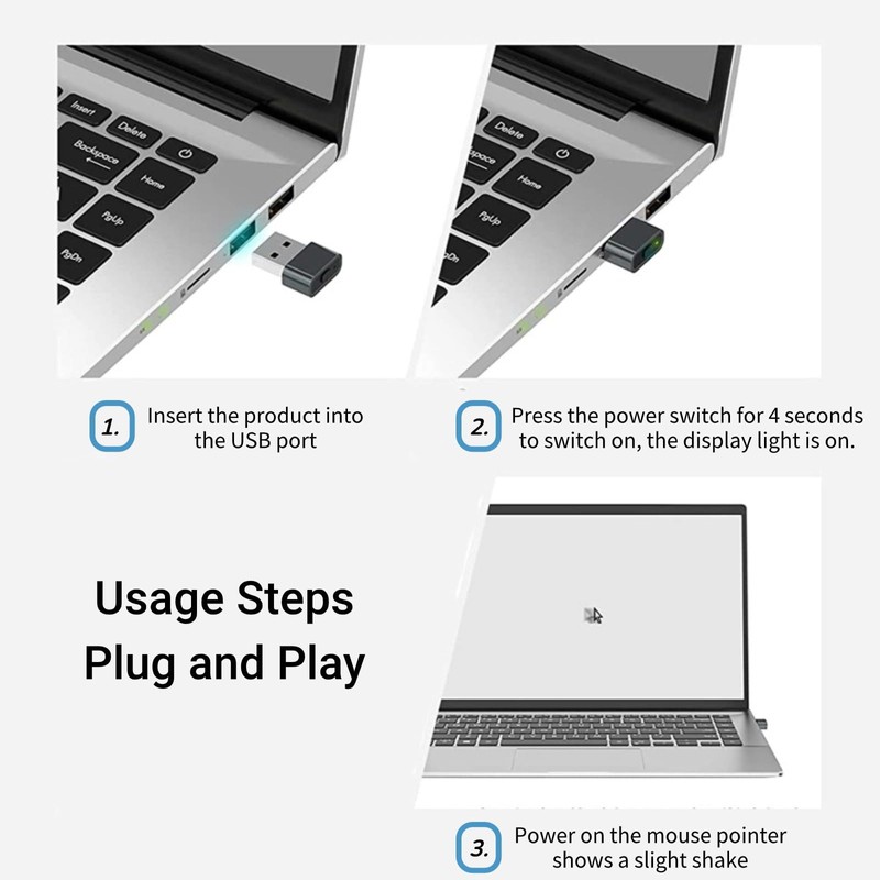 Yoidesu USB Mouse Jiggler, Indetectable Mouse Mover Shaker con Botón