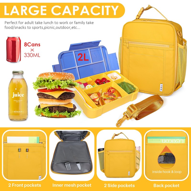 NOL Natural Organic Lifestyle Nylon Waterproof Lunch Box for Women/Men,