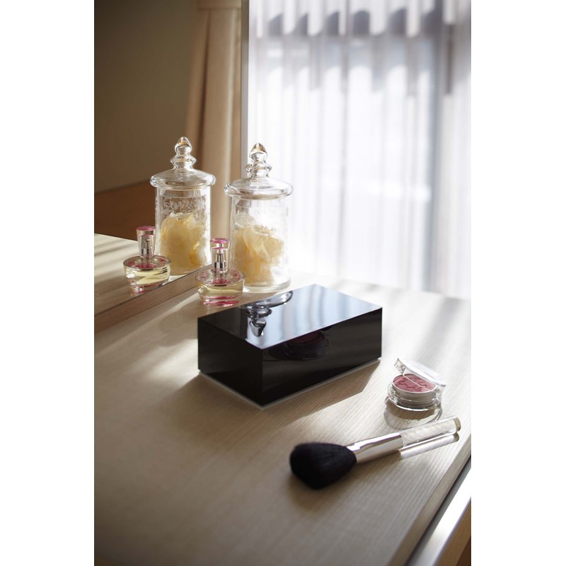 山崎実業 シンプル ウェットティッシュケース ヴェール 長方形 ブラック 7863