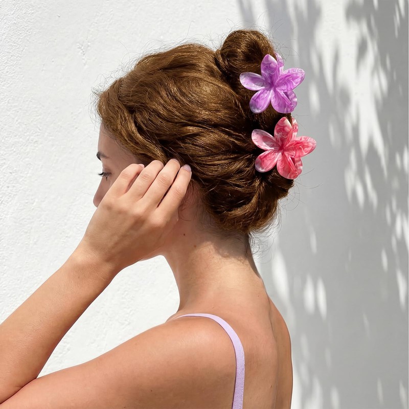 Mollettone Capelli Donna Fiori, Set di 4 Pinze Per Capelli