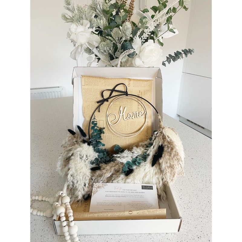 Pampas Grass Wreath - Pampas Grass Wall Decoration - Natural