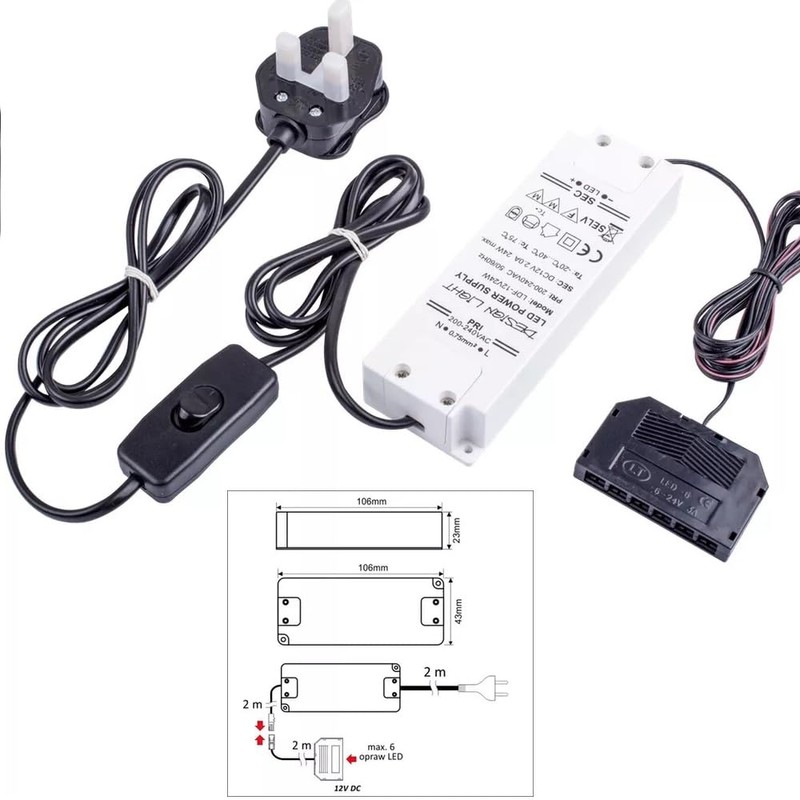 BMF DIRECT Under Cabinet Light Kit, 12V DC Ideal for