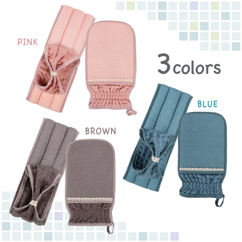 Rakurakudo Akasurudo Scouring Set, Exfoliating, Body Odor Prevention (Brown)