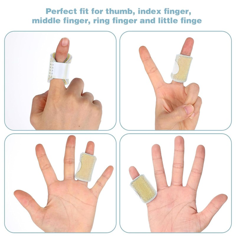 Tavvke 6 Pcs Trigger Finger Splints, Adjustable Single Straps Finger