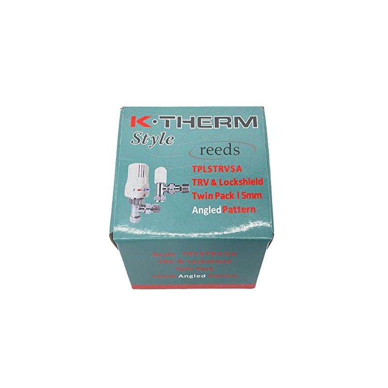 Reeds Thermostatic Radiator Valve TRV with Lockshield White Chrome 15mm