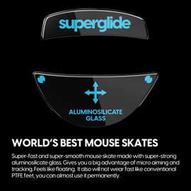 Superglide - Fastest and Smoothest Mouse Feet/Skates Made with Ultra Strong Flawless Glass Super Fast Smooth and Durable Sole for Roccat Kone Pro/Pro Air [Black]