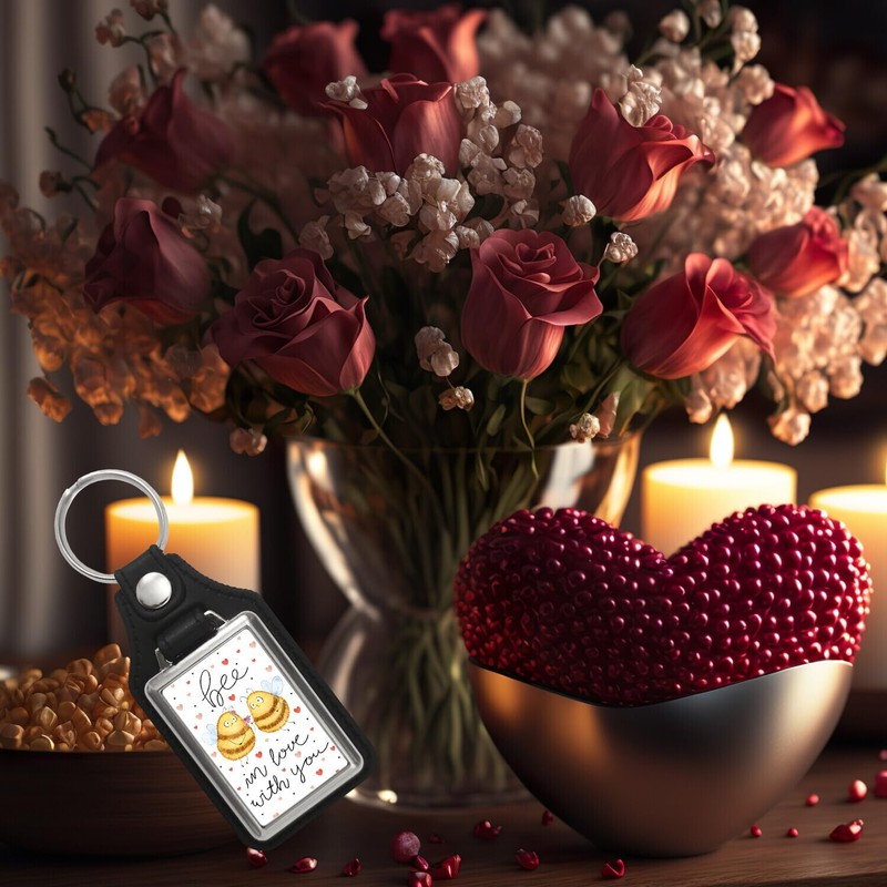 Pummel Bee Keyring with Saying Bee in Love with You