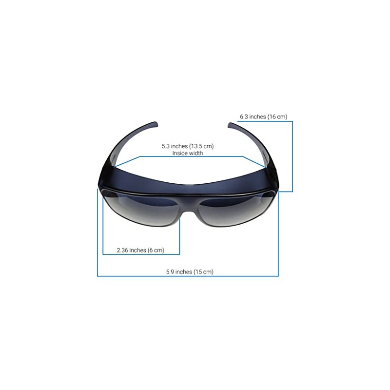 OPTEGO Fit Over Sunglasses, Smoke Color, 100% UVA/UVB Protection; Polycarbonate