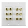 6 Speaker Cable Wall Plate Double Gang for 6 Surround