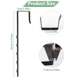 FWUNYVN 2 Pairs Over-The-Door Mirror Hanger, Adjustable Door Mirrors Hook Set with Protective Lining, 4 Pcs Door Brackets Set, 1.9'' Door Depth(Mirror Not Included) - Black