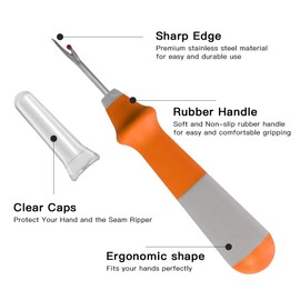 Lhedon Seam Ripper 3 PCS, Seam Rippers for Sewing, Ergonomic Grip, Colorful Large Thread Stitch Remover Tool Handy Stitch Rippers for Sewing Crafting Removing Hems and Seams