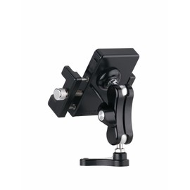 ALUSTEC Phone Mount for Motorcycle – CNC Aluminum Body, Not Plastic, Ultra Stable (Black)