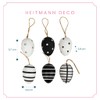 HEITMANN DECO Hanging Eggs Set of 6 Black / White
