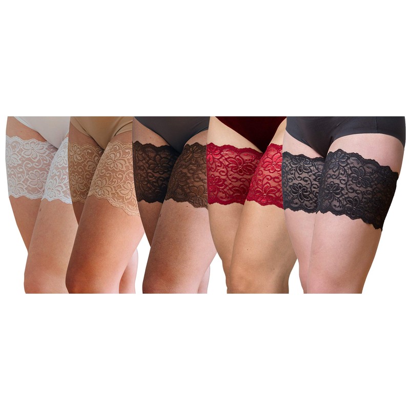 Bandelettes Sexy Anti-Chafing, Elastic Thigh Bands, Prevent Friction - Beige