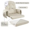 HOMBYS Glider Rocker Replacement Cushions with Storage Side Pocket,Linen-Like Fabric,