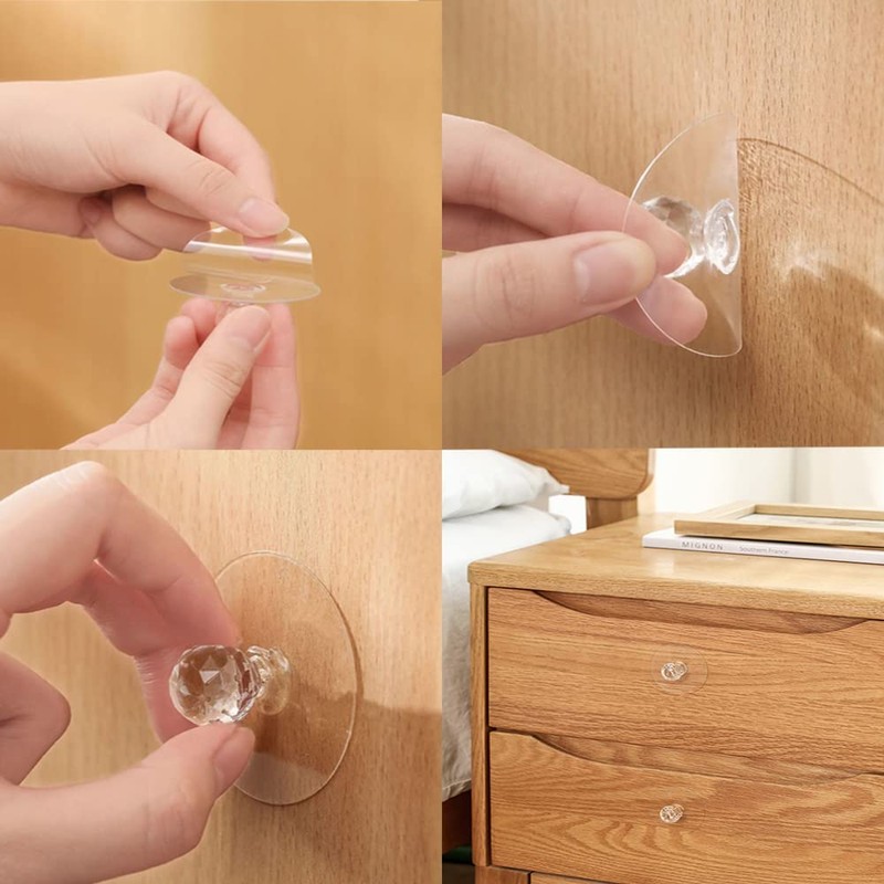 Wzttdm 16 PCS Cabinet Drawer Pull Knobs - Self Adhesive