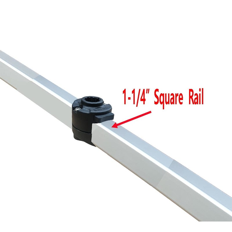 Brocraft Pontoon Boat Rod Holder Mount /1-1/4 inch Square Rail