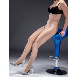 Kffyeye 70D Women's Thickness Ultra Shine Stockings Pantyhose, Ultra Shimmery PLUS Stirrup Tight (2 Stirrup Beige)